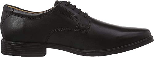 Clarks Tilden Plain, Zapatos Derby para Hombre, Negro (Black Leather), 46 EU