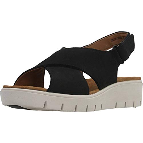 Clarks Un Karely Sun, Chanclas Sandalias Flip-Flop, Negro (Black Nubuck-), 38 EU