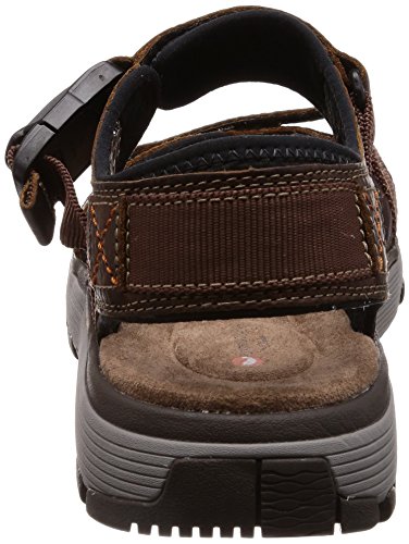 Clarks Un Trek Part, Sandalias de Talón Abierto para Hombre, Marrón (Dark Tan Lea-), 43 EU