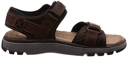 Clarks Un Trek Part, Sandalias de Talón Abierto para Hombre, Marrón (Dark Tan Lea-), 43 EU