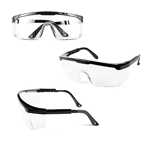Claro Seguridad Lentes Personal Protector Equipo Anti niebla Gafas de protección para Hombres, Mujeres y Jóvenes, Templo ajustable, con Anteojos Bolso