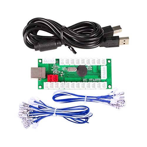Clásico juego de arcada de bricolaje Parte de Mame USB gabinete 2x Zero Delay codificador USB para juegos de PC + 2x 8 Camino Joystick + 18x Arcade Push Button (incluyendo 1p / 2p teclas de partida)