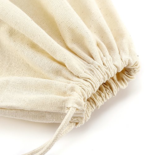 CLE DE TOUS - Bolsas de algodón Saquitos de algodón Bolsas organza de algodón para Regalo Boda Recuerdo Fiesta Navidad Viaje(5 pzs) (25x30cm)