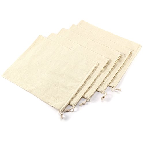 CLE DE TOUS - Bolsas de algodón Saquitos de algodón Bolsas organza de algodón para Regalo Boda Recuerdo Fiesta Navidad Viaje(5 pzs) (25x30cm)