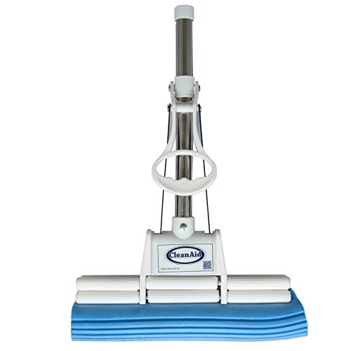 CleanAid OneTouch PRO-27 Mopa, Doblemente de Rodillo Libre, PVA Esponja, Fregona, 27 cm de Ancho