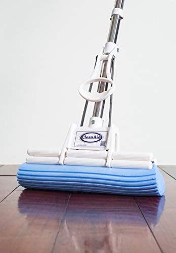 CleanAid OneTouch PRO-27 Mopa, Doblemente de Rodillo Libre, PVA Esponja, Fregona, 27 cm de Ancho