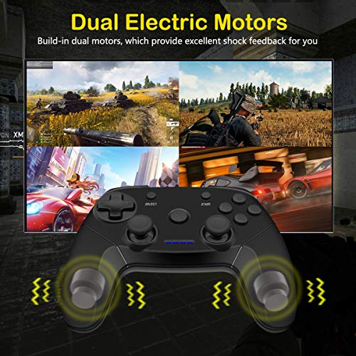 Clevo Mando para PC, Mando PC Gaming 2.4G Bluetooth Mando Inalámbrico Vibración Dual Compatible para PC/PS3/Android/TV Box (OTG Función)