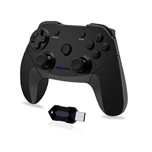 Clevo Mando para PC, Mando PC Gaming 2.4G Bluetooth Mando Inalámbrico Vibración Dual Compatible para PC/PS3/Android/TV Box (OTG Función)