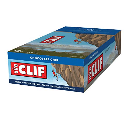 Clif Bar Barrita Energética de Avena y Pepitas de Chocolate - 1 Paquete de 12 Barritas x 68 gr
