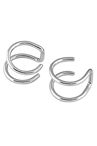 Clips de orejas - TOOGOO(R) clip de pendientes sin perforacion de orejas especial para orejas sin perforacion para mujer y hombre - plata
