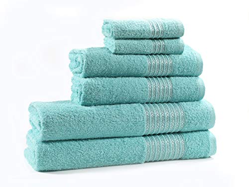 Cloe' Louis - Juego de toallas de baño (6 piezas, 100 % algodón)