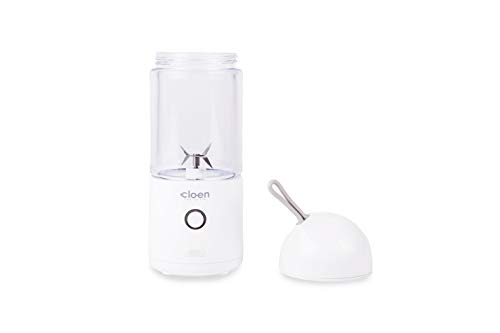CLOEN Batidora Portátil Batidos y Smoothies | 4 Cuchillas de Acero Inoxidable | Vaso de 400 ml o de 280ml | Potente Máquina de Mano Mezcladora de Frutas de 18000rpm | Recargable por USB Vitamer Lite