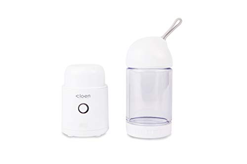 CLOEN Batidora Portátil Batidos y Smoothies | 4 Cuchillas de Acero Inoxidable | Vaso de 400 ml o de 280ml | Potente Máquina de Mano Mezcladora de Frutas de 18000rpm | Recargable por USB Vitamer Lite