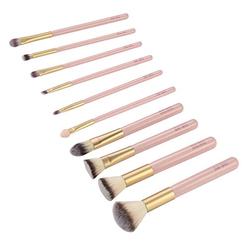 CloverGorge 10Pcs Makeup Brush Set Powder Foundation Eyeshadow Brushes Cosmetics Tool, Pink