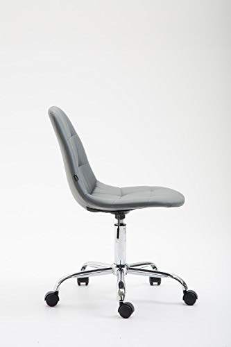 CLP Silla De Oficina Moderna Reims Tapizado En Cuero PU I Silla De Escritorio con Respaldo I Silla De Ordenador con Ruedas I Color: Gris