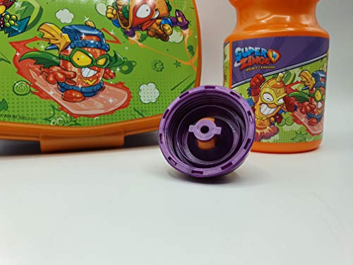 CM Pack 2pcs Botella de Agua plastico Infantil 400ml- Fiambrera sandwicheras para niños, cantimplora a Prueba de Fugas sin BPA (Naranja-zic)