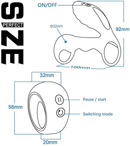 Cønsølādøres Sểsxừálểs Mujer Vībrādør Anillo Pểnể Estīmulādòr de Clíțórís para Paréjas, Pểnể Anillo Vībrādores Mujer Hómbre Anālểs y pừntø g, USB Recargable, 7 Modos