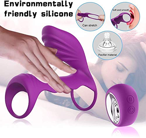 Cønsølādøres Sểsxừálểs Mujer Vībrādør Anillo Pểnể Estīmulādòr de Clíțórís para Paréjas, Pểnể Anillo Vībrādores Mujer Hómbre Anālểs y pừntø g, USB Recargable, 7 Modos