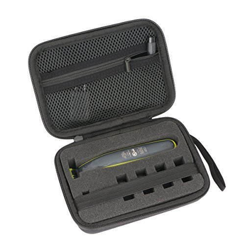 co2CREA Duro Viajar caja estuche funda para Philips OneBlade QP2530/30 QP2520/30 Recortador de barba(black-large) (estuche solo)