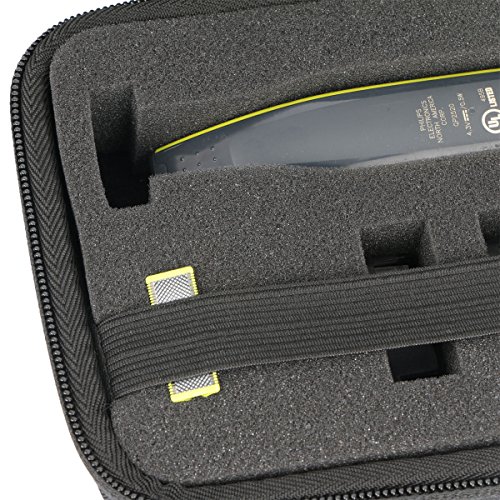 co2CREA Duro Viajar caja estuche funda para Philips OneBlade QP2530/30 QP2520/30 Recortador de barba(black-large) (estuche solo)