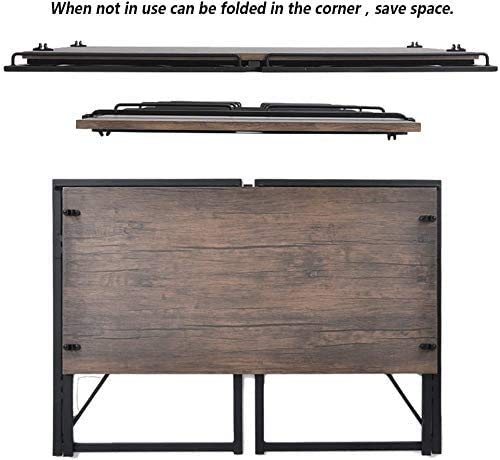 Coavas Mesa Plegable Auxiliar Escritorio Estilo Industrial Imitación Madera,Marrón (100x50x72cm)