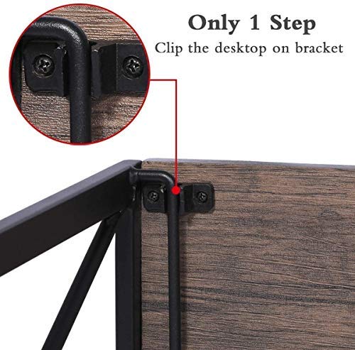 Coavas Mesa Plegable Auxiliar Escritorio Estilo Industrial Imitación Madera,Marrón (100x50x72cm)