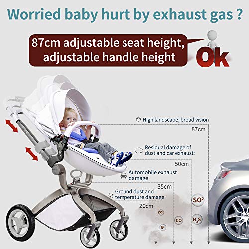 Cochecito de Bebe Hot Mom Cochecito y Sillas de paseo 3 en 1 sistema de viaje con silla y el capazo Asiento de coche, 2020 estilo de vida F22 asiento de carro extra comprable - edición especial