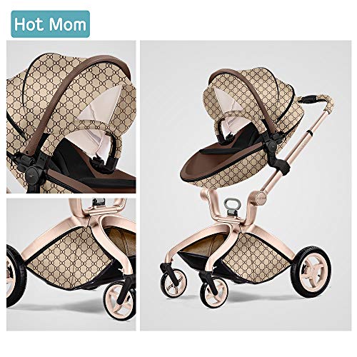 Cochecito de Bebe Hot Mom Cochecito y Sillas de paseo 3 en 1 sistema de viaje con silla y el capazo Asiento de coche, 2020 estilo de vida F22 asiento de carro extra comprable - edición especial