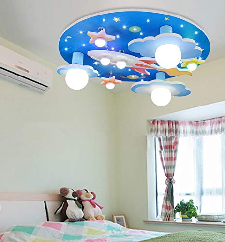 COCOL Lámpara de techo en el cuarto de niños universo estrellas habitación niños lámpara de techo con LED luz blanca entorno dormitorio para niños y niñas cartoon 610 * 610 * 190mm