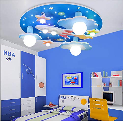 COCOL Lámpara de techo en el cuarto de niños universo estrellas habitación niños lámpara de techo con LED luz blanca entorno dormitorio para niños y niñas cartoon 610 * 610 * 190mm