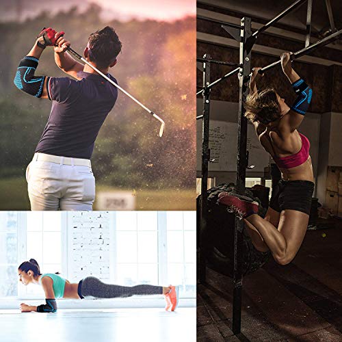Codo deportivo Brace Manga de compresión Soporte para brazo Manga elástica con correa para golfista, Tenis, Levantamiento de pesas, Tendinitis, Artritis, Alivio del dolor, Recuperación/Tamaño S