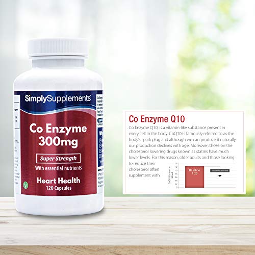 Coenzima Q10 300mg - ¡Bote para 4 meses! - Apto para veganos - 120 cápsulas - SimplySupplements