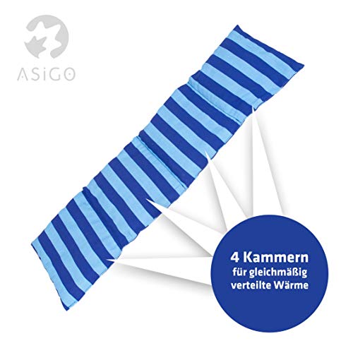 Cojín Almohada Térmico de Huesos de Cereza para Calentar en Microondas Horno Ideal para Golpes, Dolor de cabeza Esguinces Tendinitis Pies Hinchados Espalda Cuello Vientre Hombros y Cervicales 20x60 cm