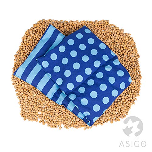 Cojín Almohada Térmico de Huesos de Cereza para Calentar en Microondas Horno Ideal para Golpes, Dolor de cabeza Esguinces Tendinitis Pies Hinchados Espalda Cuello Vientre Hombros y Cervicales 20x60 cm