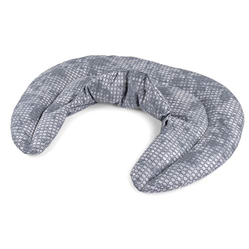 Cojín cervical de calor con cuello. Used look gris azulado. Almohada térmica con semillas de colza. Confortable saco térmico de semillas para la nuca
