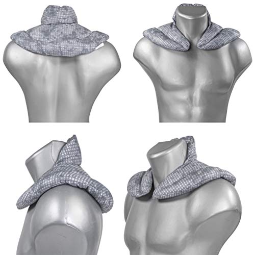 Cojín cervical de calor con cuello. Used look gris azulado. Almohada térmica con semillas de colza. Confortable saco térmico de semillas para la nuca