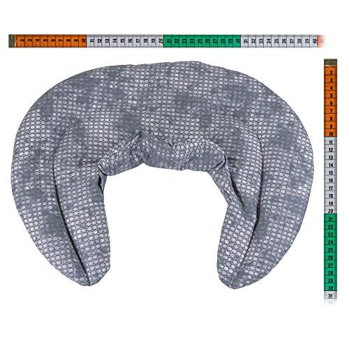 Cojín cervical de calor con cuello. Used look gris azulado. Almohada térmica con semillas de colza. Confortable saco térmico de semillas para la nuca