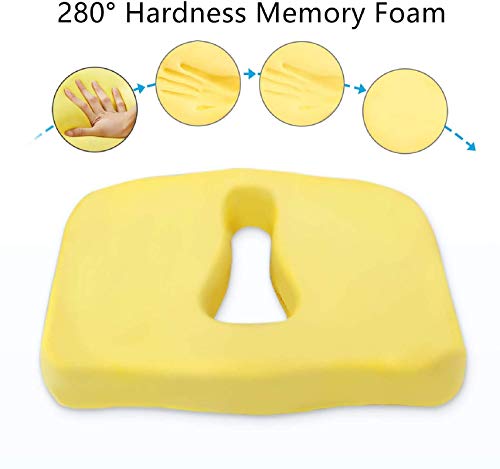 Cojin Coxis de Espuma de Memoria Portátil para Silla de Oficina, Cojines para espalderas y sillas, Negro