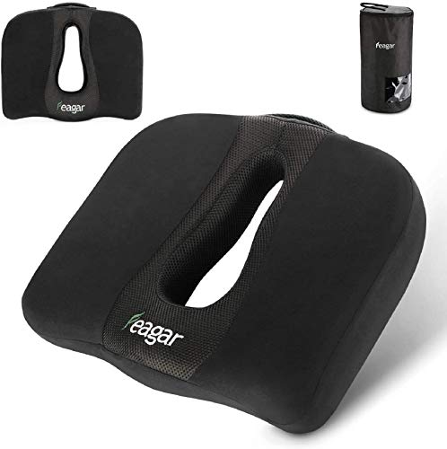 Cojin Coxis de Espuma de Memoria Portátil para Silla de Oficina, Cojines para espalderas y sillas, Negro