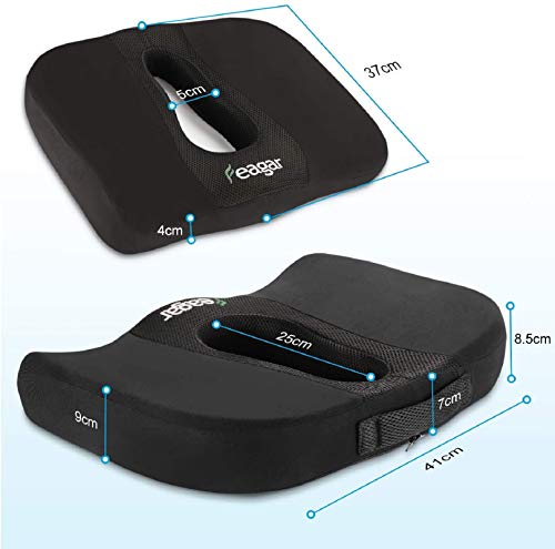 Cojin Coxis de Espuma de Memoria Portátil para Silla de Oficina, Cojines para espalderas y sillas, Negro