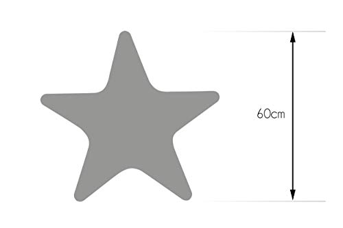 Cojín decorativo con forma de estrella, aprox. 60 cm, para habitación de los niños, con relleno para dormitorio, habitación de bebé, cuna, niño, estrellas, blanco (A3)