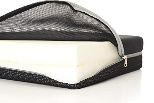 Cojín para silla de ruedas.In Memory Original Certificado D50 kg al M3 + Poliuretano espuma D30 kg al M3. 100% Made in Italy – Diseño resingomm – Funda tecnica extra transpirable extraíble y lavable