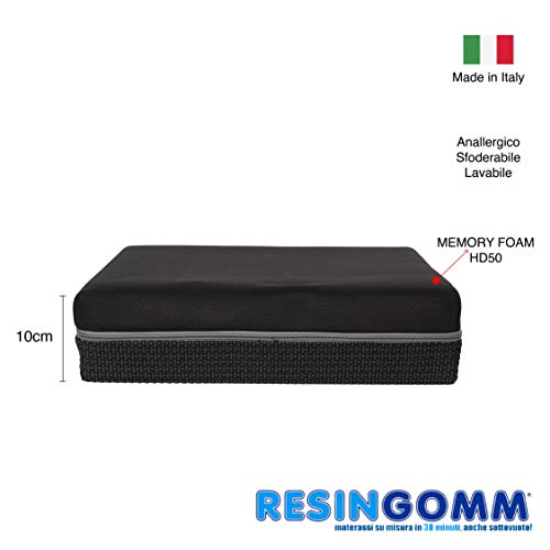 Cojín para silla de ruedas.In Memory Original Certificado D50 kg al M3 + Poliuretano espuma D30 kg al M3. 100% Made in Italy – Diseño resingomm – Funda tecnica extra transpirable extraíble y lavable