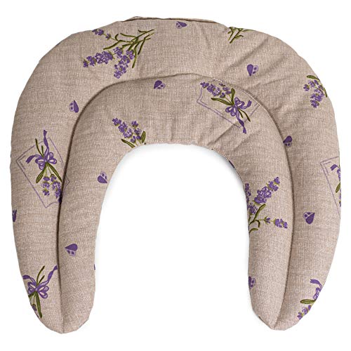Cojín térmico para el cuello | Saco cervical térmico de semillas | Almohada térmica compartimentada para semillas de colza (color: campestre romantico)