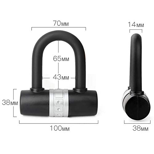 COKECO Candado para Bicicleta-Alta dureza Mini candado en Forma de U candado para Bicicleta montaña batería Coche eléctrico antirrobo para el hogar candado en Forma de U para niños Mini