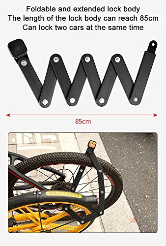 COKECO Cerradura De Bicicleta Plegable, Contraseña De Bicicleta Antirrobo Cerradura Bicicleta Plegable Bicicleta Eléctrica Motocicleta Portátil Anti-cizalla Bloqueo De Articulación Equipo