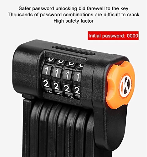 COKECO Cerradura De Bicicleta Plegable, Contraseña De Bicicleta Antirrobo Cerradura Bicicleta Plegable Bicicleta Eléctrica Motocicleta Portátil Anti-cizalla Bloqueo De Articulación Equipo