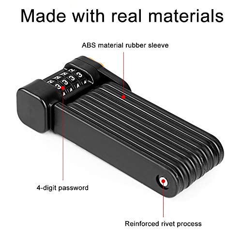 COKECO Cerradura De Bicicleta Plegable, Contraseña De Bicicleta Antirrobo Cerradura Bicicleta Plegable Bicicleta Eléctrica Motocicleta Portátil Anti-cizalla Bloqueo De Articulación Equipo