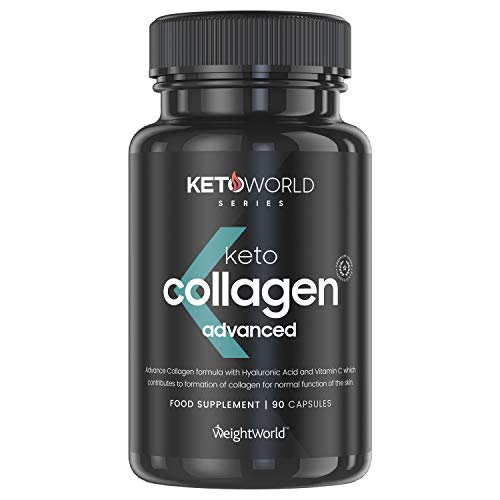 Colágeno Marino y Ácido Hialurónico 1200mg para Dieta Keto | Suplemento con Vitamina C para Articulaciones, Huesos, Piel, Cabello y Uñas, Suplemento Antiarrugas Con Coenzima Q10, 90 Cápsulas