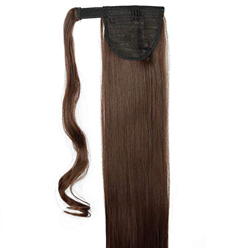 Coletas Postizas Largas Pelo Extensiones de Pelo [ Sostenido Wrap Around ] Clips Antideslizante Ofrecido 26"/66CM - Lisa